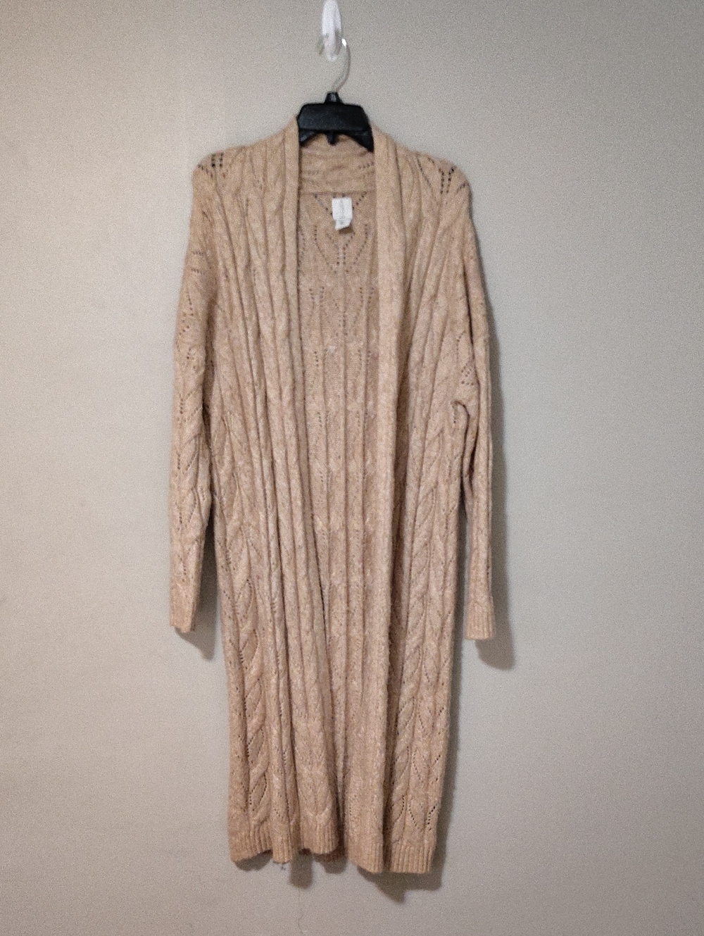 Joie Long Cable-Knit Open Cardigan - Cream
